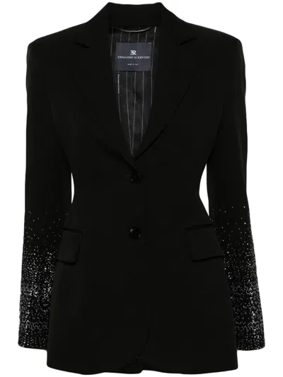 Ermanno Scervino Rhinestone-embellished Blazer In Black