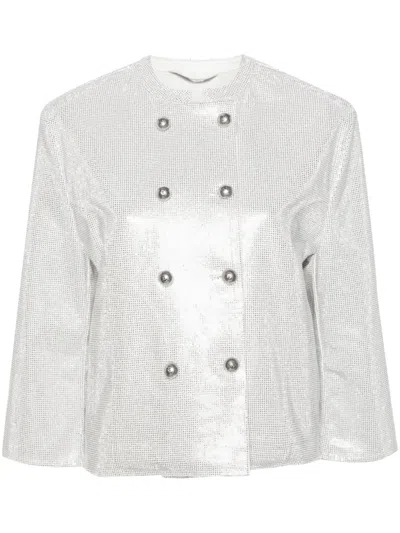 Ermanno Scervino Rhinestone-embellished Denim Jacket In White