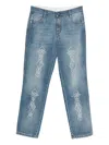 Ermanno Scervino Rhinestone-embellished Jeans In Blue