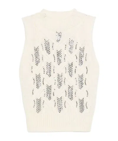 ERMANNO SCERVINO RHINESTONE-EMBELLISHED SLEEVELESS TOP