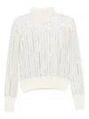 Ermanno Scervino Rhinestone-embellished Turtleneck Jumper In White