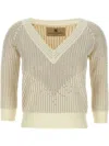 Ermanno Scervino Rhinestone Sweater Sweaters And Cardigans In Neutral