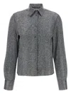 Ermanno Scervino Herringbone Shirt Adorned With Rhinestone Details