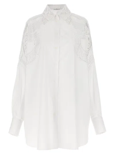 Ermanno Scervino White Over Shirt With Sangallo Lace Cut-outs