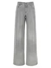 Ermanno Scervino Crystal Embellished Denim Pockets In Gray