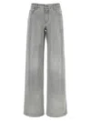 Ermanno Scervino Crystal Embellished Denim Pockets In Gray