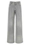 Ermanno Scervino High-waisted Wide-leg Jeans With Embroidered Detailing In Gray