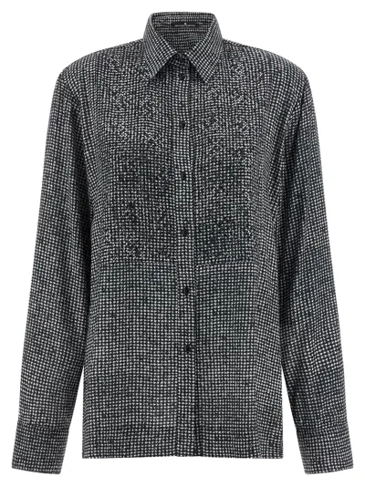 ERMANNO SCERVINO RHINESTONE PLASTRON SHIRT