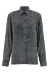 Ermanno Scervino Houndstooth Long Sleeve Rhinestone Shirt In Multi