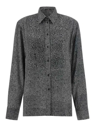 ERMANNO SCERVINO RHINESTONE PLASTRON SHIRT