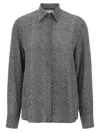 Ermanno Scervino Herringbone Shirt Adorned With Rhinestone Details In Multi