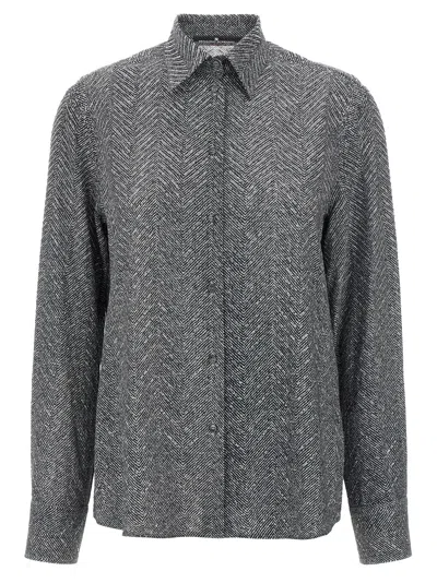 Ermanno Scervino Rhinestone Shirt In Gray