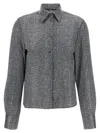 Ermanno Scervino Herringbone Shirt Adorned With Rhinestone Details