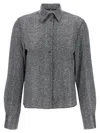 Ermanno Scervino Herringbone Shirt Adorned With Rhinestone Details