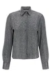 Ermanno Scervino Rhinestone-embellishment Herringbone Shirt In Gray