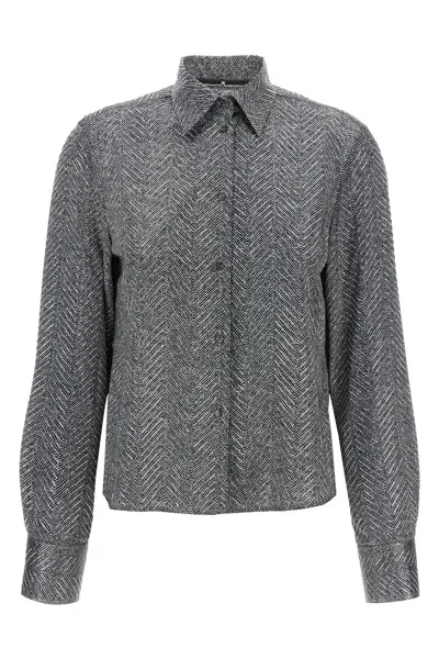 Ermanno Scervino Rhinestone Shirt In Gray