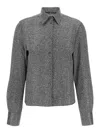 Ermanno Scervino Rhinestone-embellishment Herringbone Shirt In Gray