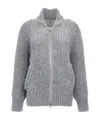 Ermanno Scervino Rhinestone Cardigan Sweater, Cardigans Gray In Gray