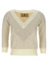Ermanno Scervino Rhinestone Sweater Sweaters And Cardigans In White