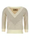 Ermanno Scervino Rhinestone Sweater Sweaters And Cardigans In White