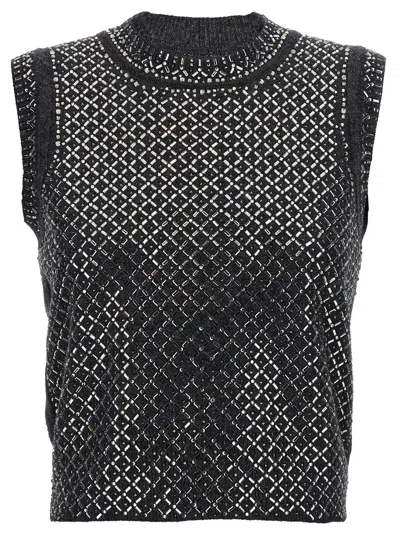 Ermanno Scervino Rhinestone Top In Black