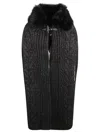 ERMANNO SCERVINO RIBBED FURRED CAPE