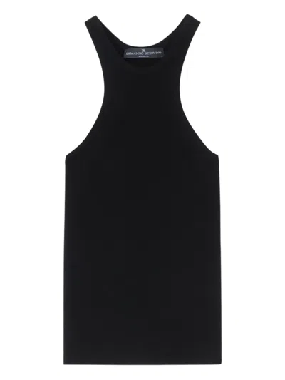 Ermanno Scervino Ribbed Halter-neck Top In Black