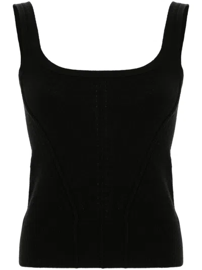 Ermanno Scervino Ribbed-knit Tank Top In Black