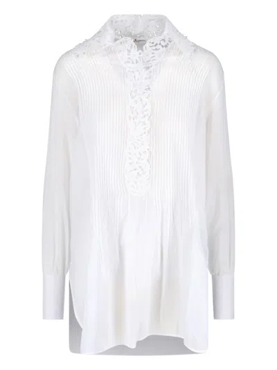 Ermanno Scervino Ribbed Shirt In White