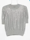 Ermanno Scervino Ribbed Short-sleeved T-shirt In Silver