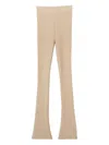Ermanno Scervino Ribbed Split-hem Leggings In Brown