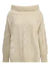 Ermanno Scervino Oversized Perforated Sweater In Neutral
