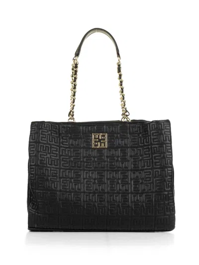 Ermanno Scervino Rosemary Large Black Leather Tote Bag In Nero