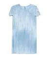 Ermanno Scervino Flowing Gradient Dress With Lace Detailing In Blue