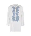 Ermanno Scervino Ivory Silk Blouse With Floral Embroidery And Lace-up Detail In White