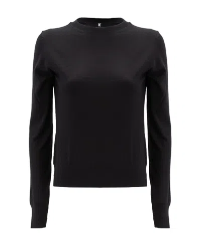 Ermanno Scervino Round Neck Long-sleeved Sweater In Black