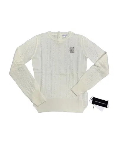 Ermanno Scervino Round-neck Long-sleeved Sweater In White