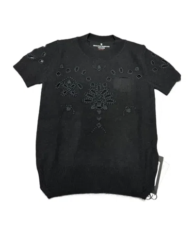 Ermanno Scervino Round-neck Short-sleeved Sweater In Black