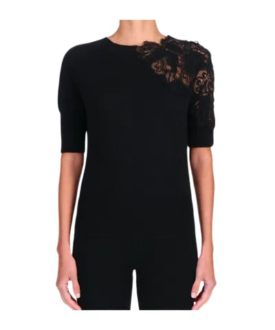 Ermanno Scervino Round Neck Sweater In Black