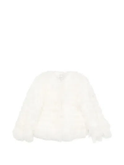 Ermanno Scervino Round-neck Faux-fur Jacket In White