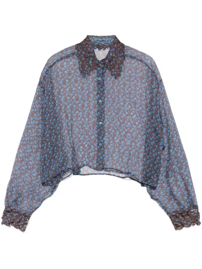 Ermanno Scervino Royal Blue Classic Collar Shirt
