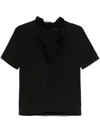 Ermanno Scervino Black Lace Detail Cotton T-shirt In Black