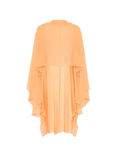 Ermanno Scervino Ruffled Cape In Orange