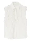 Ermanno Scervino Ruffled Sleeveless Shirt In White