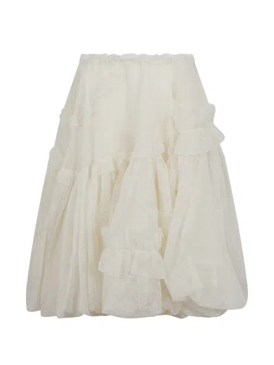 Ermanno Scervino Ruffled Tiered Skirt In Neutral