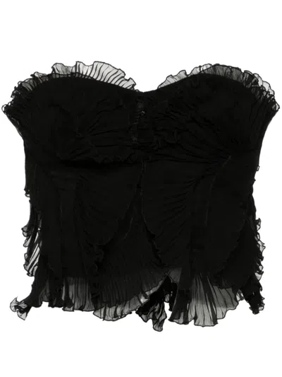 Ermanno Scervino Ruffled Top In Black