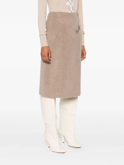 Ermanno Scervino Safety-pin Wrap Skirt In Neutral