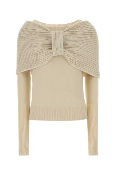 Ermanno Scervino Sand Cashmere Sweater For Women In White
