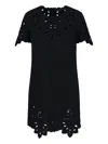 Ermanno Scervino Embroidered Shift Minidress In Black
