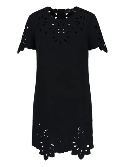 Ermanno Scervino Sangallo Mini Dress In Black
